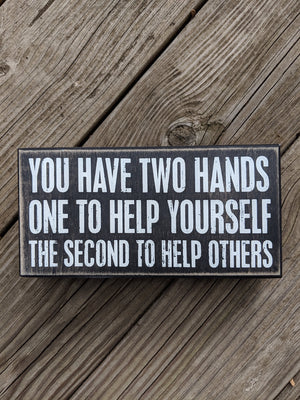 Two Hands Box Sign